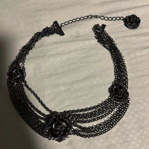 Tuleste Gunmetal Rosette necklace ASO Blair Waldorf alt chain style